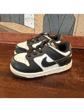 Nike Dunk Low Panda Black White Toddler Sneakers Size 6C